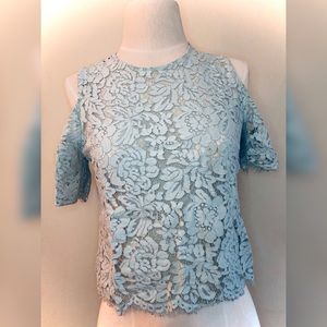 Charlotte Russe Mint Off The Shoulder Lace Top